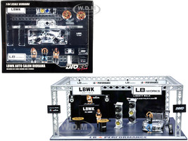 LBWK Auto Salon Diorama Set of 28 pieces Car and Figurines Included 1/64 Models Inno Models DIO64-001