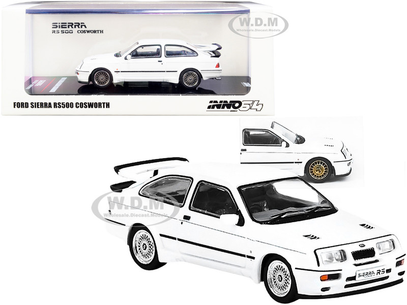 1986 Ford Sierra RS500 Cosworth RHD Right Hand Drive White Extra Wheels 1/64 Diecast Model Car Inno Models IN64-RS500-DIWH