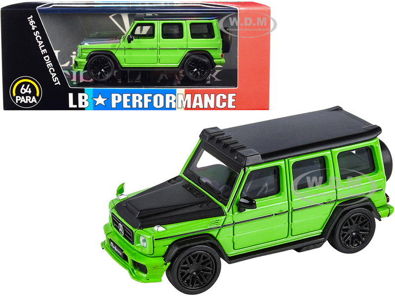 Mercedes-AMG G 63 LBWK Alien Green Matt Black LB Performance 1/64 Diecast Model Car Paragon PA-55166