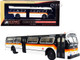 Flxible 53102 Transit Bus #460 Downtown LA RTD Los Angeles California White Black with Stripes Vintage Bus & Motorcoach Collection 1/87 HO Diecast Model Iconic Replicas 87-0282
