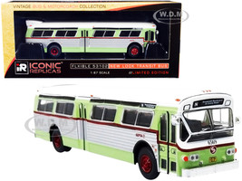 Flxible 53102 Transit Bus #N Roosevelt Blvd Comly Road SEPTA Philadelphia Pennsylvania Light Green Silver White Top Vintage Bus & Motorcoach Collection 1/87 HO Diecast Model Iconic Replicas 87-0290