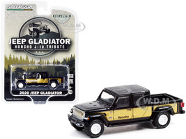 2020 Jeep Gladiator Pickup Truck Black Gold Honcho J-10 Tribute Hobby Exclusive 1/64 Diecast Model Car Greenlight 30309