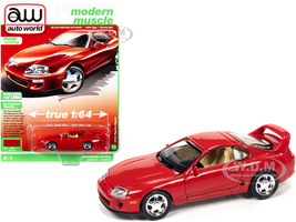 1994 Toyota Supra Super Red Modern Muscle Limited Edition 13904 pieces Worldwide 1/64 Diecast Model Car Autoworld 64322 AWSP075 B