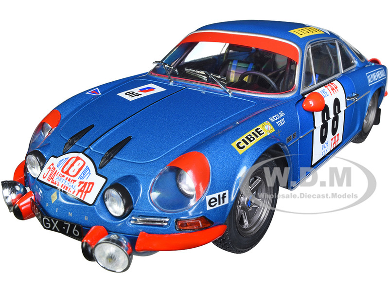 Alpine A110 1600S #88 Jean-Pierre Nicolas Jean Todt Winner Portugal Rally 1971 Competition Series 1/18 Diecast Model Car Solido S1804202