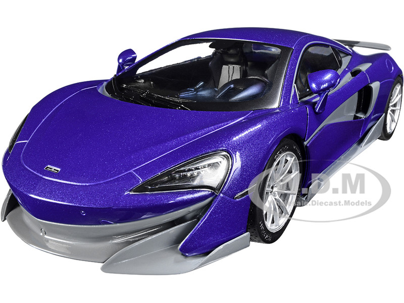 2018 McLaren 600LT Coupe Lantana Purple Metallic Gray Accents 1/18 Diecast Model Car Solido S1804502