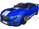 2020 Ford Mustang Shelby GT500 Fast Track Ford Performance Blue Metallic White Stripes 1/18 Diecast Model Car Solido S1805901