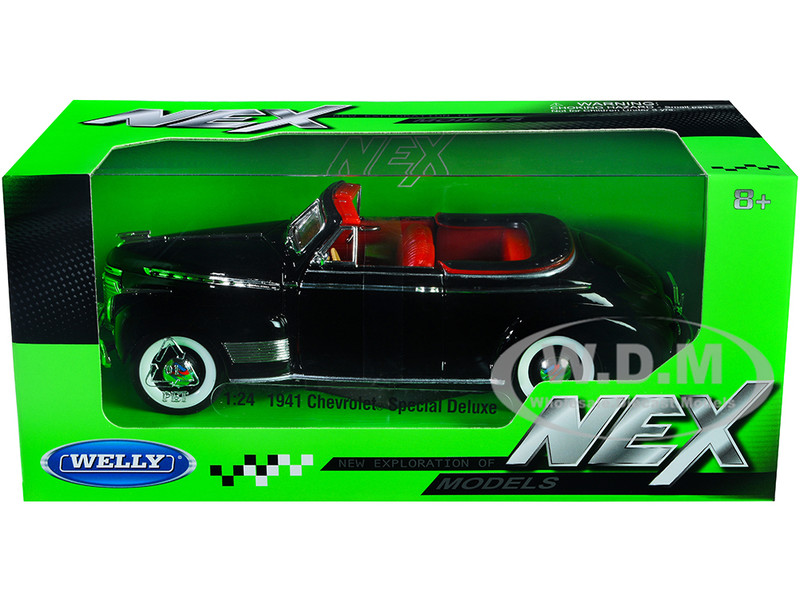 1941 Chevrolet Special Deluxe Convertible Black Red Interior NEX