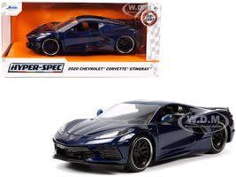 2020 Chevrolet Corvette Stingray C8 Dark Blue Metallic Hyper-Spec Series 1/24 Diecast Model Car Jada 32949