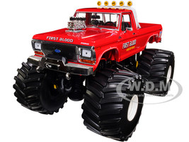 1978 Ford F-250 Ranger Monster Truck with 66-Inch Tires Red First Blood Kings of Crunch Series 1/18 Diecast Model Car Greenlight 13608