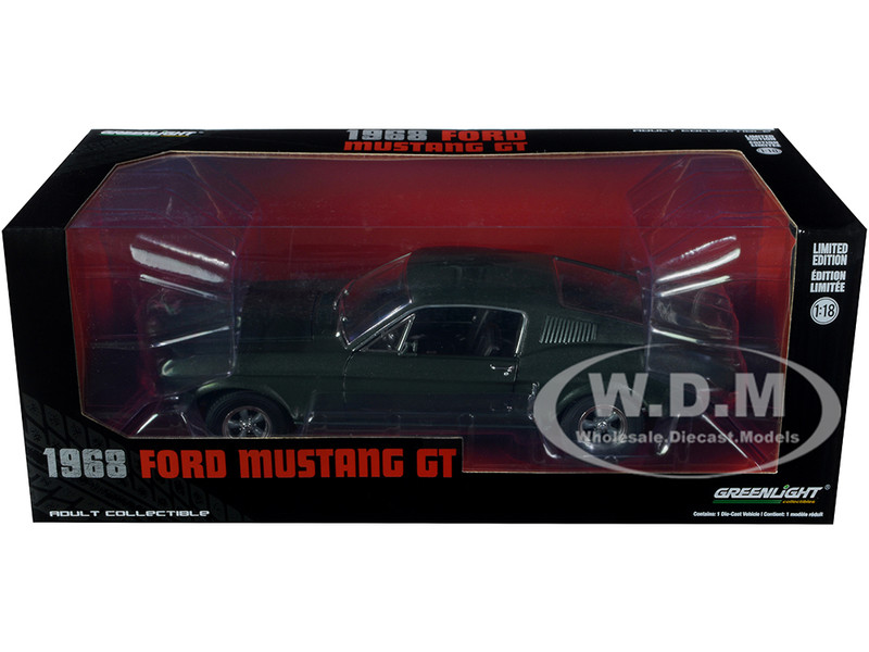 1968 Ford Mustang GT Fastback Highland Green Metallic 1/18 Diecast