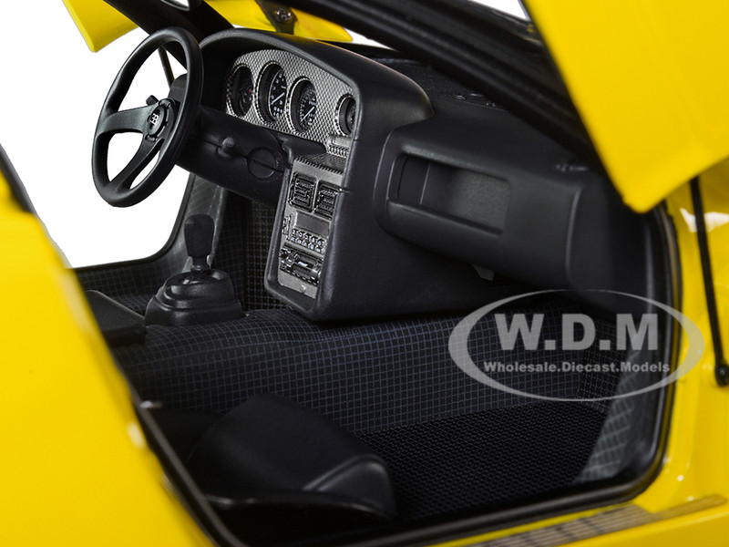 スーパースポーツ Giallo Bugatti(イエロー) チェイスカー MINI GT 1/64 (ダイキャスト製) ブガッティ EB110 スーパー