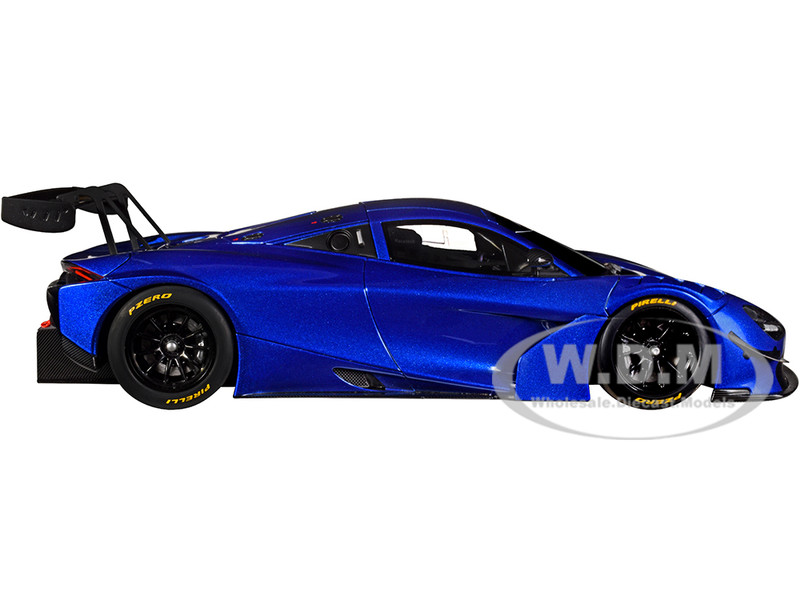 McLaren 720S GT3 Azure Blue Metallic 1/18 Model Car Autoart