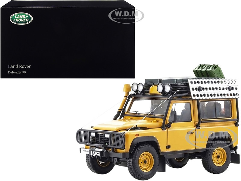 Land Rover Defender 90 Yellow Roof Rack Accessories 1/18 Diecast Model Car Kyosho 08901 CT