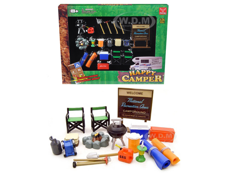 Happy Camper Accessories Set 1/24 Scale Models Phoenix Toys 18430