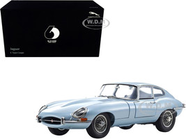 Jaguar E-Type Coupe RHD Right Hand Drive Silver Blue Metallic E-Type 60th Anniversary 1961-2021 1/18 Diecast Model Car Kyosho 08954 SBL