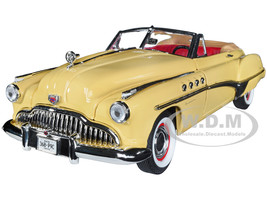 1949 Buick Roadmaster Convertible Charlie Babbitt's Yellow Red Interior Rain Man 1988 Movie 1/18 Diecast Model Car Greenlight 13616