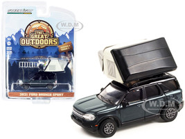 2021 Ford Bronco Sport Dark Gray Black Modern Rooftop Tent The Great Outdoors Series 1 1/64 Diecast Model Car Greenlight 38010 F