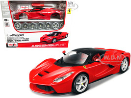 Model Kit Ferrari LaFerrari Red Black Top Skill 2 Assembly Line 1/24 Diecast Model Car Maisto 39129