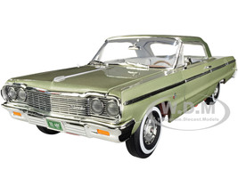 1964 Chevrolet Impala SS 409 Hardtop Meadow Green Metallic White Interior American Muscle 30th Anniversary 1/18 Diecast Model Car Autoworld AMM1264