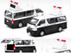 Toyota Hiace Japan Police Van White and Black 1st Special Edition 1/64 Diecast Model Car Era Car TO21HIRF65