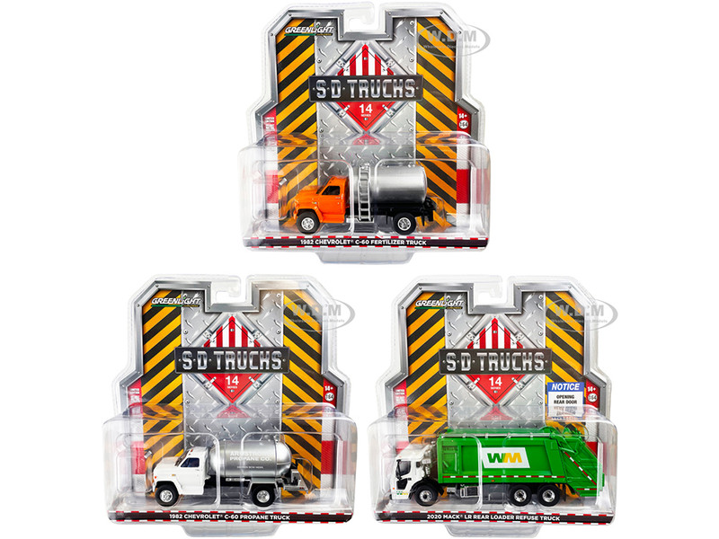 S.D. Trucks Set of 3 pieces Series 14 1/64 Diecast Models Greenlight 45140
