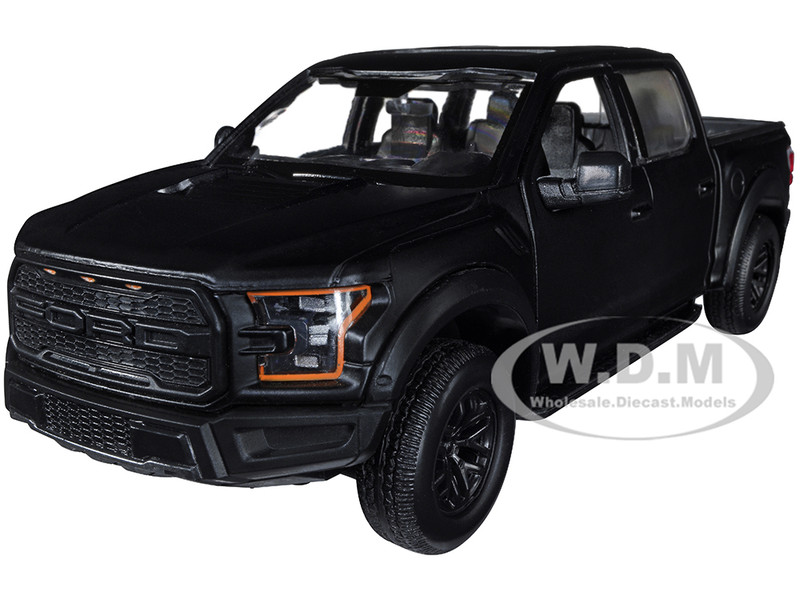 2017 FORD F-150 RAPTOR PICKUP TRUCK MATT BLACK 1/24 DIECAST BY
