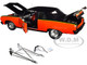 1965 Chevrolet Chevelle SS Drag Outlaws Black Metallic Orange Metallic Bright Green Stripe Limited Edition 468 pieces Worldwide 1/18 Diecast Model Car ACME A1805309