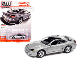 1993 Dodge Stealth R/T Silver Metallic Black Top Modern Muscle Limited Edition 14478 pieces Worldwide 1/64 Diecast Model Car Autoworld 64332 AWSP082 A