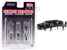 Secret Service 6 piece Diecast Figurine Set 1/64 Scale Models American Diorama 76479
