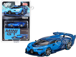 Bugatti Vision Gran Turismo Light Blue Carbon Blue 1/64 Diecast Model Car True Scale Miniatures MGT00266