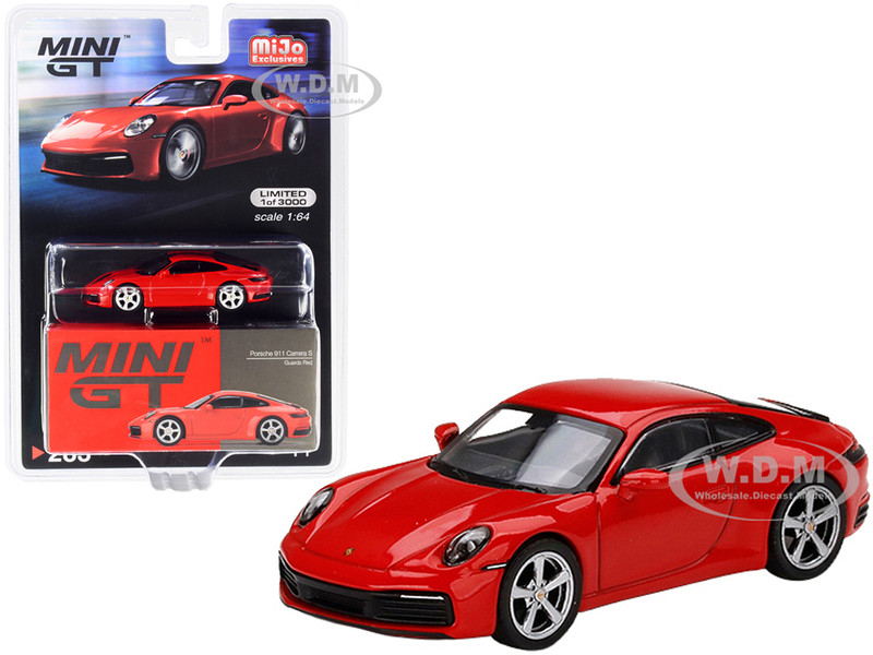 Porsche 911 992 Carrera 4S Guards Red Limited Edition 3000 pieces Worldwide 1/64 Diecast Model Car True Scale Miniatures MGT00283
