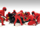 Formula One F1 Pit Crew 7 Figurine Set Team Red Release II 1/43 Scale Models American Diorama 38385