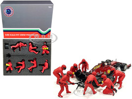 Formula One F1 Pit Crew 7 Figurine Set Team Red Release II 1/18 Scale Models American Diorama 76553