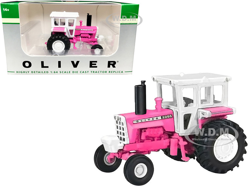 Oliver 2255 Tractor with Cab Pink White 1/64 Diecast Model SpecCast SCT790