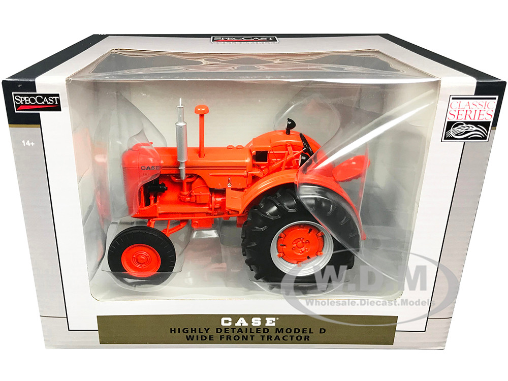 Case Model D Wide Front Tractor Orange Classic Series 1/16 Diecast