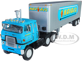 International Transtar COE Vintage 40' Dry Goods Trailer Navajo Freight Lines Blue Silver 40th in Fallen Flags Series 1/64 Diecast Model DCP/First Gear 60-1167