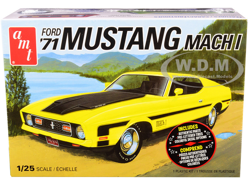 Skill 2 Model Kit 1971 Ford Mustang Mach I 1/25 Scale Model AMT AMT1262 M