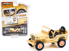 1945 Willys MB Jeep Cream The Universal Jeep Vintage Ad Cars Series 5 1/64 Diecast Model Car Greenlight 39080 A