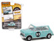 1967 Morris Mini Cooper S #53 Baby Blue White Top There Goes Mrs. Armstrong to Deliver a Baby Vintage Ad Cars Series 5 1/64 Diecast Model Car Greenlight 39080 B