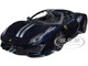 Ferrari 488 Pista Dark Blue Metallic Silver Stripes 1/24 Diecast Model Car Bburago 26026