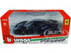 Ferrari 488 Pista Dark Blue Metallic Silver Stripes 1/24 Diecast Model Car Bburago 26026