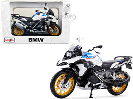 BMW R1250 GS White Blue Red Stripes 1/12 Diecast Motorcycle Model Maisto 31101-20100
