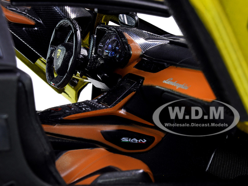 Lamborghini Sian FKP 37 #63 Yellow Metallic Black 1/18 Diecast