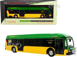 Proterra ZX5 Battery-Electric Transit Bus #226 Crossroads Seattle King County Washington Green Yellow The Bus & Motorcoach Collection 1/87 HO Diecast Model Iconic Replicas 87-0245