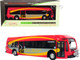 Proterra ZX5 Battery-Electric Transit Bus DC Circulator Lincoln Memorial Washington D.C. Red Gray Yellow Stripes The Bus & Motorcoach Collection 1/87 HO Diecast Model Iconic Replicas 87-0309