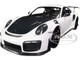 2018 Porsche 911 GT2RS 991.2 White Carbon Hood Black Wheels Limited Edition 300 pieces Worldwide 1/18 Diecast Model Car Minichamps 155068301