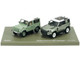 2015 Land Rover Defender 90 Heritage Edition Green 2020 Land Rover Defender 90 Pangea Green Set of 2 pieces Limited Edition 299 pieces Worldwide 1/43 Diecast Model Car Almost Real 410700