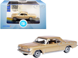 1963 Chevrolet Corvair Coupe Saddle Tan Metallic 1/87 HO Scale Diecast Model Car Oxford Diecast 87CH63003