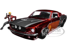 1967 Ford Mustang Shelby GT-500 Red Metallic Gray Metallic Star-Lord Diecast Figurine Guardians of the Galaxy Marvel Series 1/24 Diecast Model Car Jada 32915