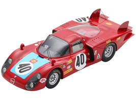 Alfa Romeo 33/2 #40 Mario Casoni Giampiero Biscaldi 6th Place 24H of Le Mans 1968 1/18 Model Car Spark 18S511